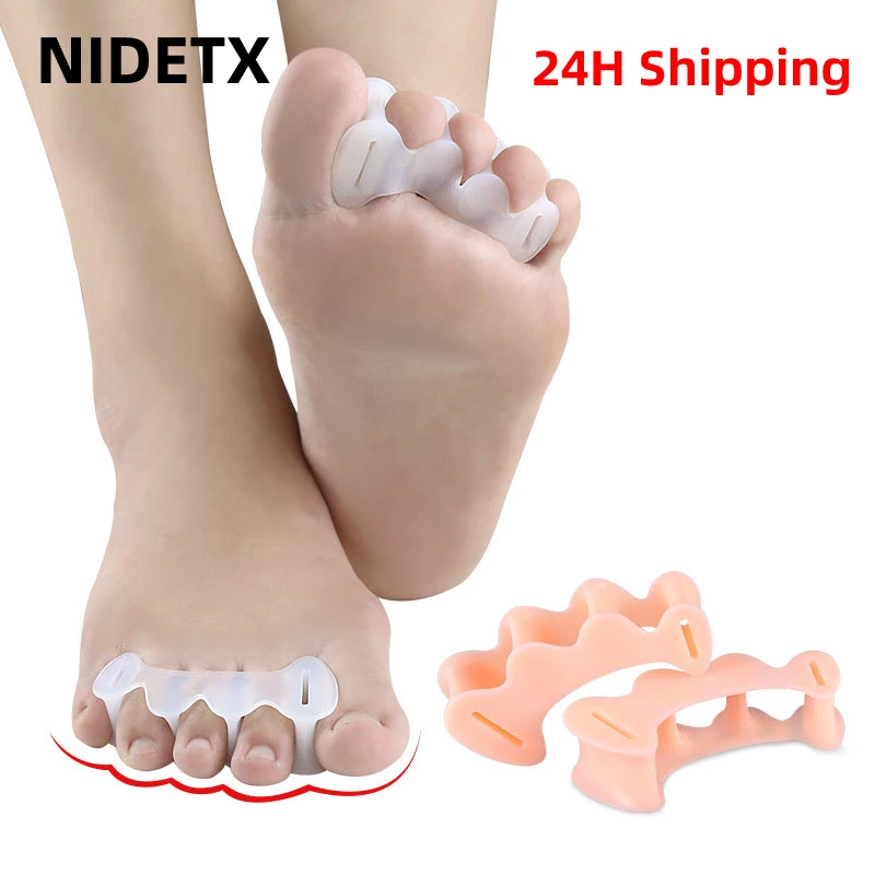 Silicone Gel Toe Dedo Separadores, Hallux Valgus, Hard Espaçadores ortopédicos, Bunion Corrector, Martelo Foot Care Tools, Órtese, 1 Par