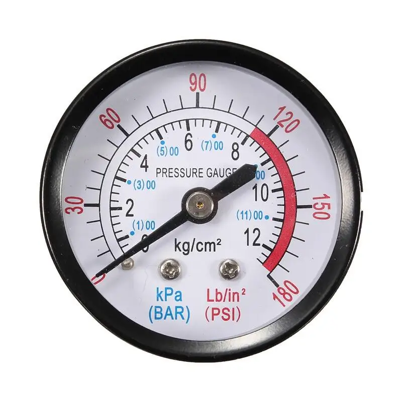 Bar Air Pressure Gauge Thread 1/4 BSP Thread 0-180 PSI 0-12 Manometer Double Scale For Air Compressor Pneumatic Hydraulic Fluid