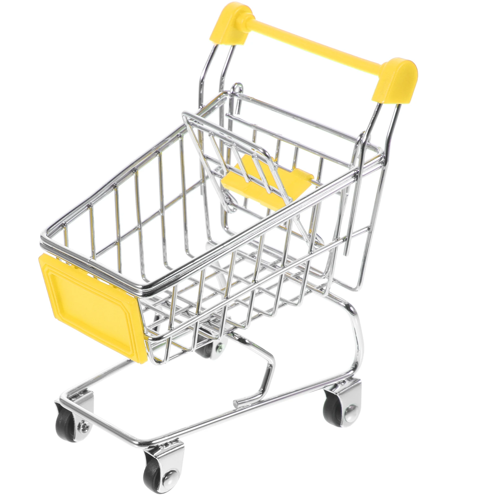 

Mini Shopping Cart Storage Basket 11*7.5*11.5Cm Random Color Metal Plastic Organizer For Office Desk Decoration Mini