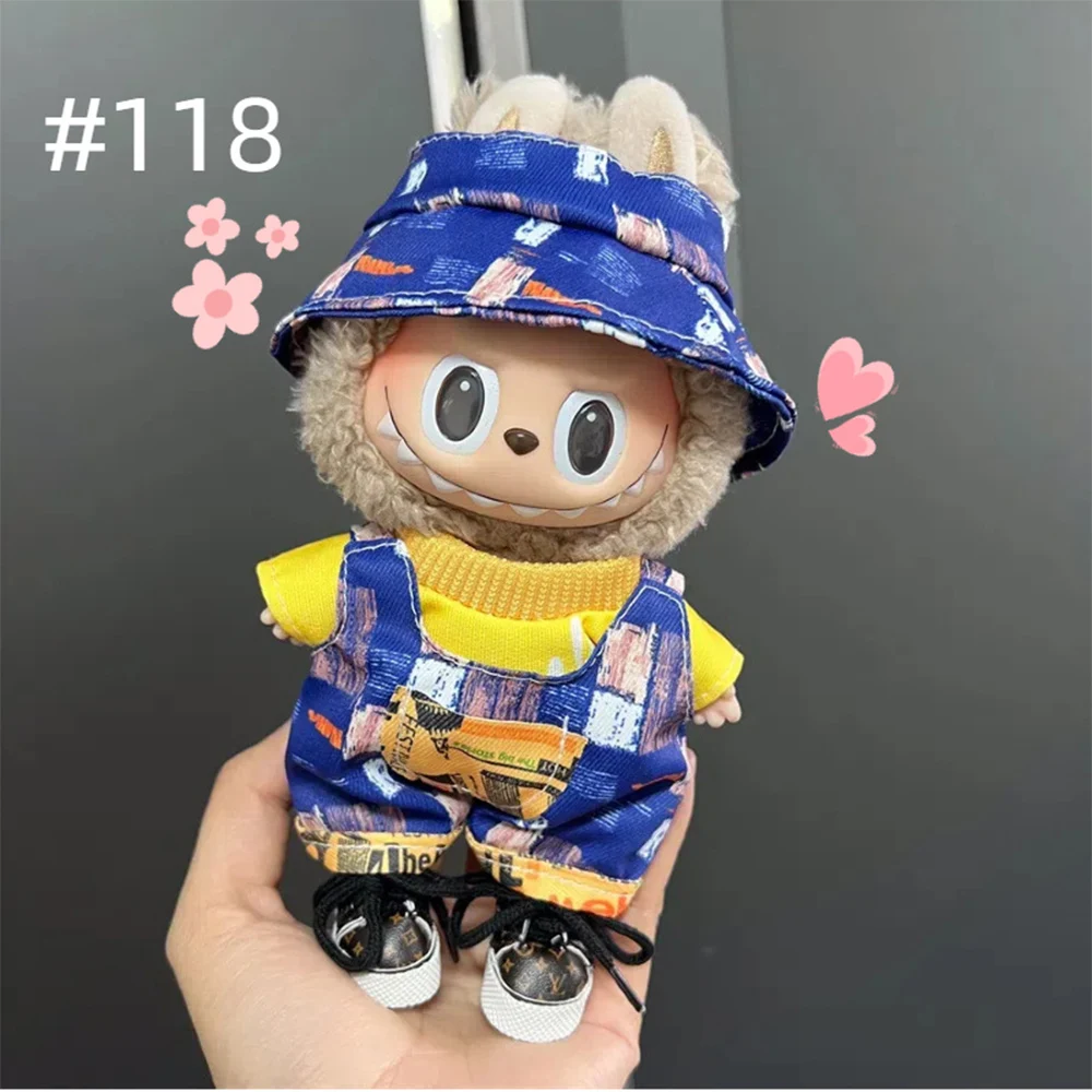 

17 см кукольная одежда Labubu, модная сетка, стильный дизайн, повседневная одежда для куклы Labubu, комплект одежды, аксессуары, подарки