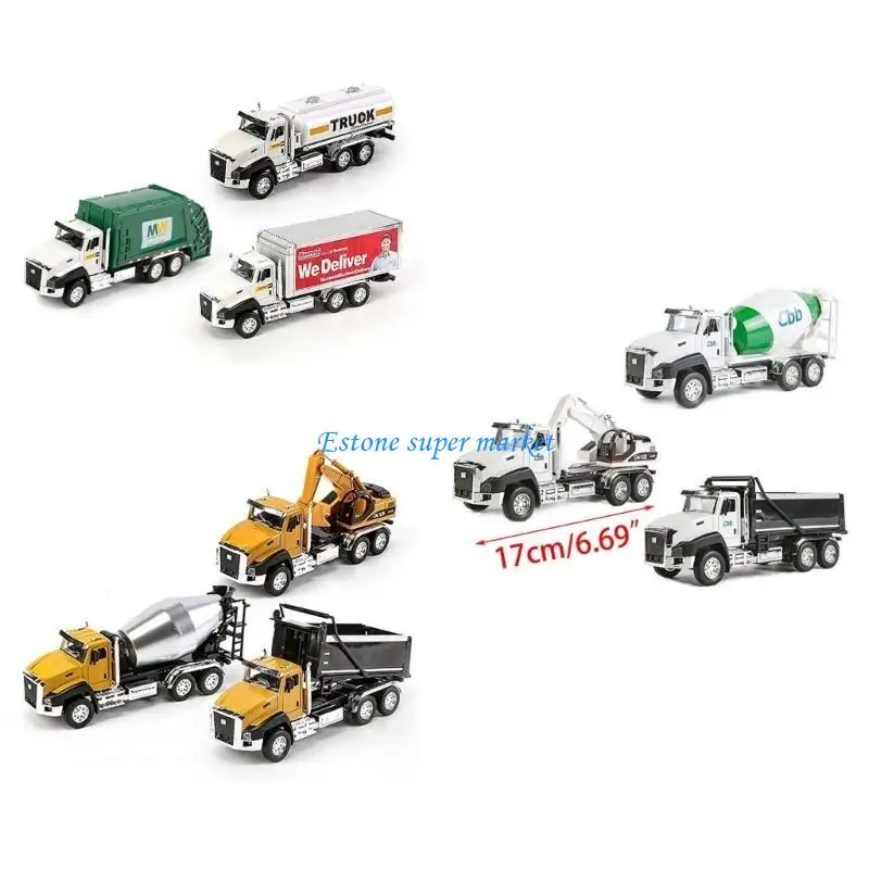 090B Boy Toy Care Engineering Xe máy xúc xích xe máy trộn mô hình xe tải mô hình sát sức mạnh cho bé trai học đồ chơi mô