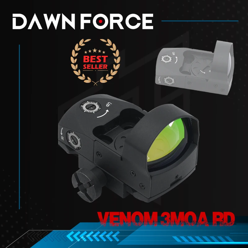 Mira de Punto Rojo Reflex 3MOA VENOM, Óptica Táctica para Caza con Caja Original
