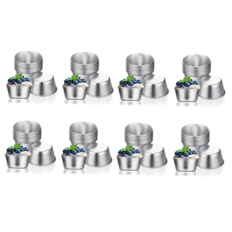 

96 Pieces Individual Molds Pudding Molds Cups Mini Chocolate Molten Pans Non-Stick Cupcake Cake Cookie Pudding Mold-ABQU