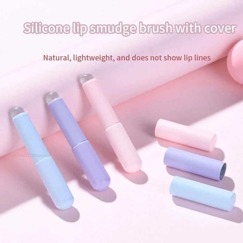 Upgrade Silicone Lip Brush With Cover Angled Concealer Brushes Lip Balm Lip Gloss Round Head Concealer Brushes Make Up Brushes