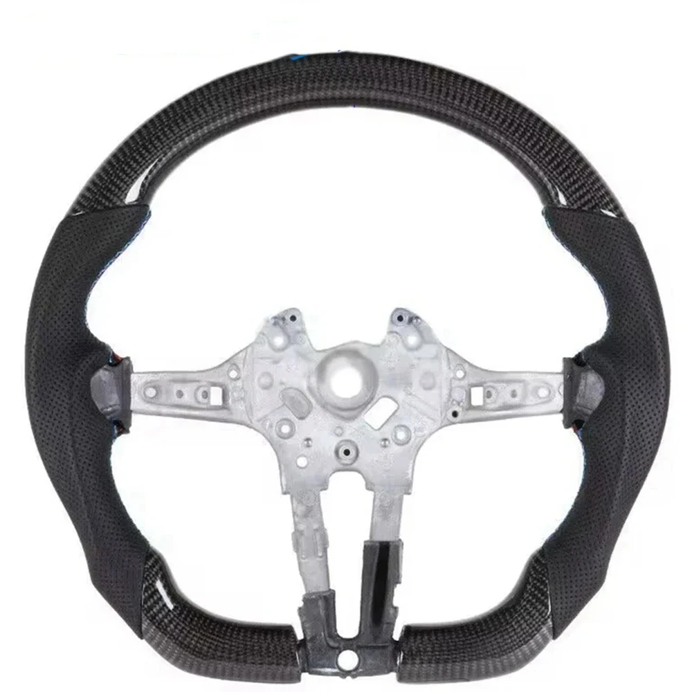 Steering Wheel Real Carbon Fiber Fit For BMW F10 F15 F20 F30 F80 F82 M2 M3 M4 M5 1-7 Series X1 X2 X3 X4 X5 X6 Shift Light Sport