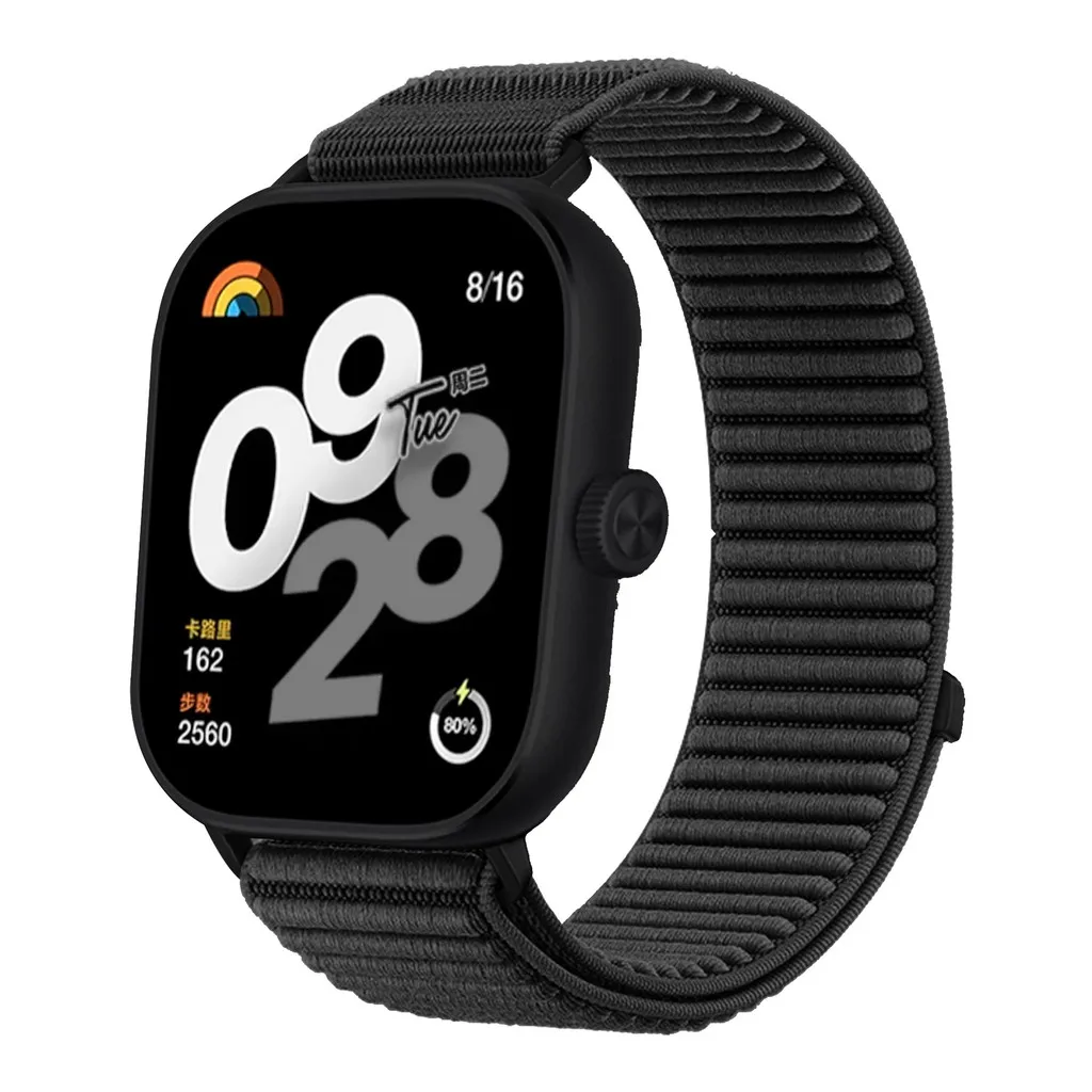 حزام حلقة من النايلون لساعة Redmi 5 4 سوار بإبزيم معدني لساعة XIAOMI Mi Band 9Pro 8Pro سوار بديل رياضي قابل للتعديل