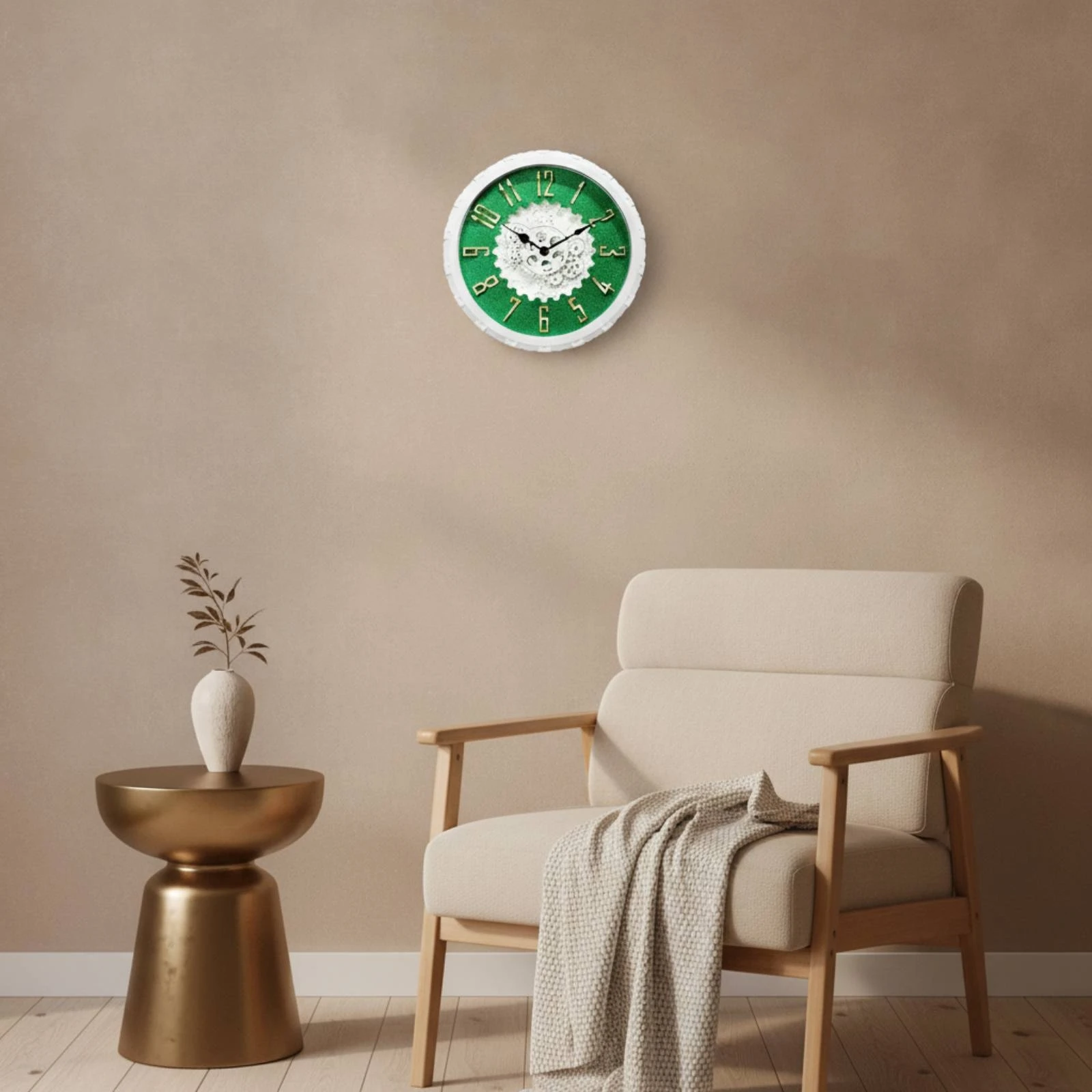 Gear Wall Clock Retro Industrial Wall Clock Vintage Battery-Operated for Living Room, Office