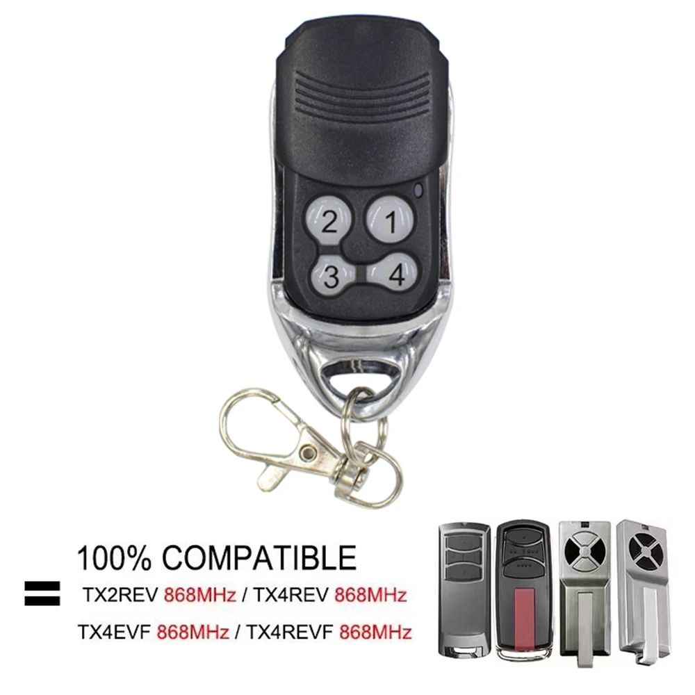 1-10pcs Compatible with 868MHz TX4EVF TX4REV TX2REV TX4REVF TX4RUNI Garage Door Remote Control 868 Door Gate Command Keychain