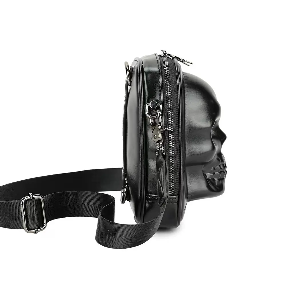 2024 Halloween Crossbody Bag Personalized Black Skull Skeleton Shaped Crossbody Handbag Sling Bag For Men