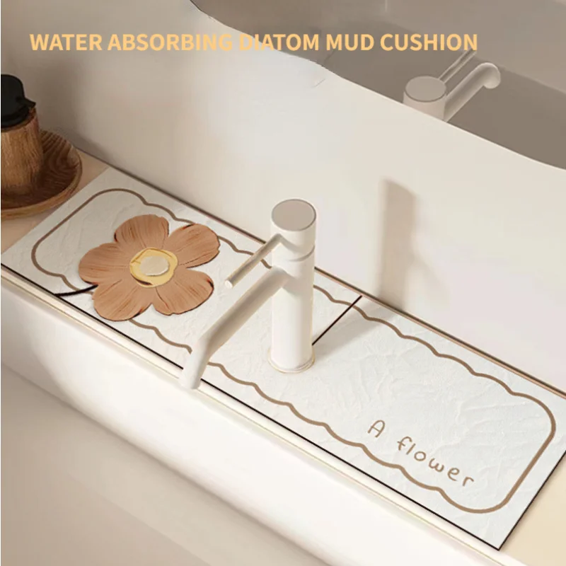 

Kitchen Faucet Diatom Mud Splash Catcher Absorbing Mat Sink Splash Guard Countertop Protector, Drying Pads for Kitchen, Bathroom