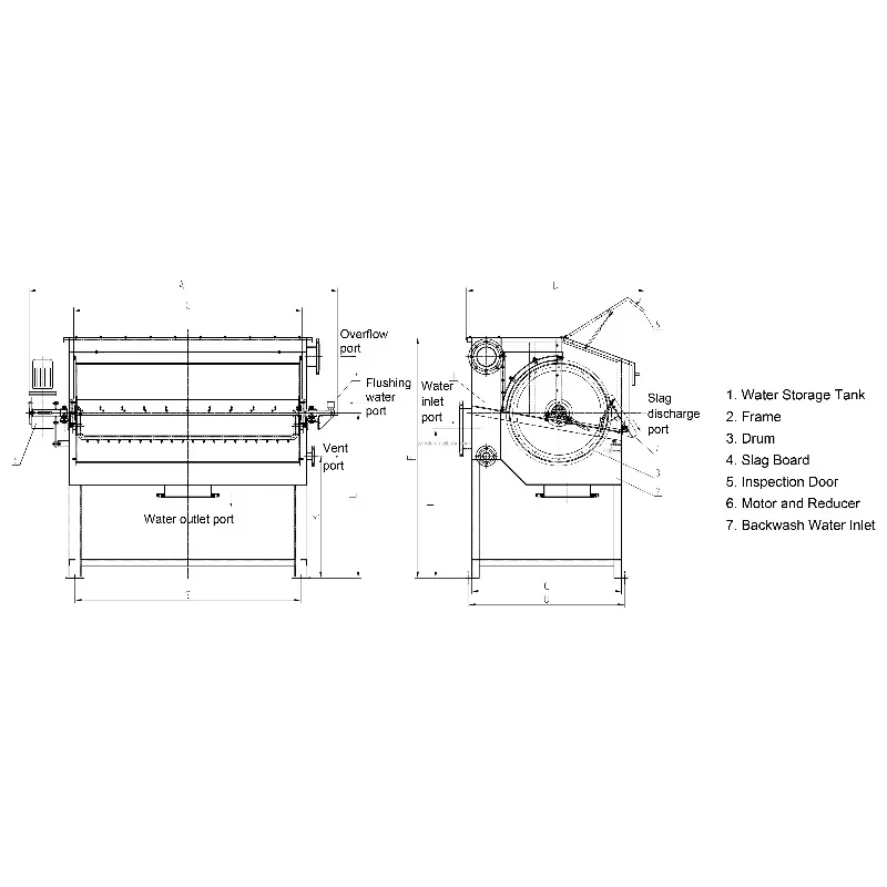 Stainless Steel Precoated Koi Pond Rotary Drum Vacuum Filter Bellow PLC Controlled High Capacity 1 Year Warranty