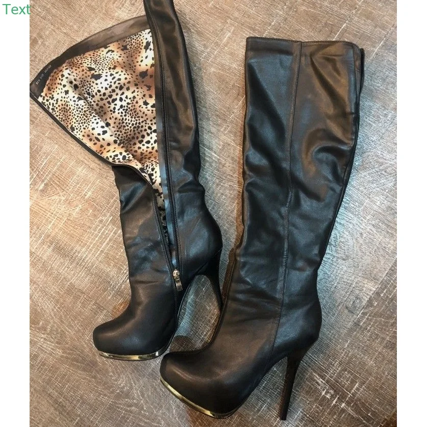 Brązowe kozaki za kolano z matowej skóry, cienki wysoki obcas, seksowne, modne, fajne, zimowe, codzienne, duże rozmiary, damskie buty, zapatillas mujer.