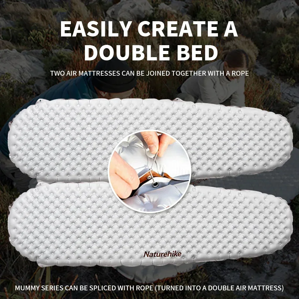 Naturehike Camping Inflatable Mattress 5.8 High R Value Ultralight Moisture-proof Mat Outdoor Hiking Travel Beach Sleeping Pad