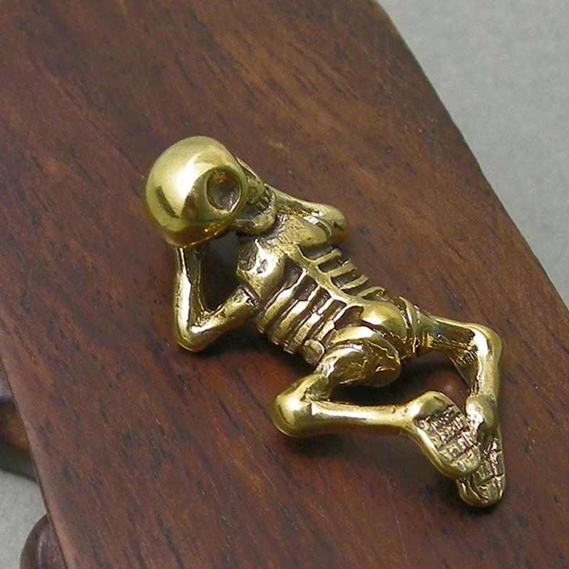 Mini Brass Skeleton Statue Creative Decorative Tabletop Decoration