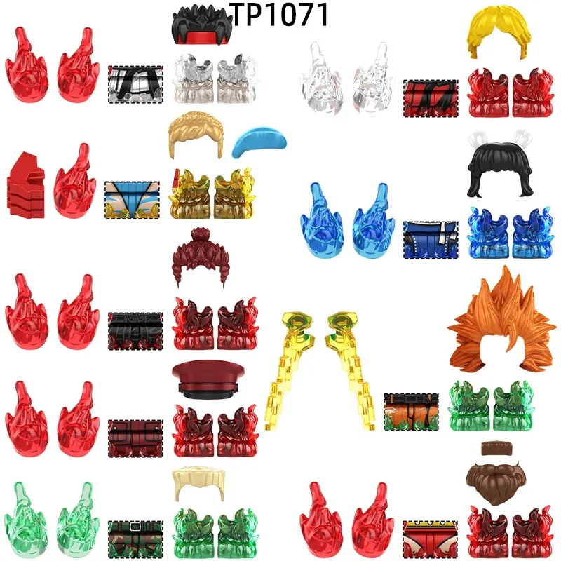 The Fighting Action Figures Equipment Pants Hair Parts Model Blocks MOC Bricks Set Gifts Toys TP1071