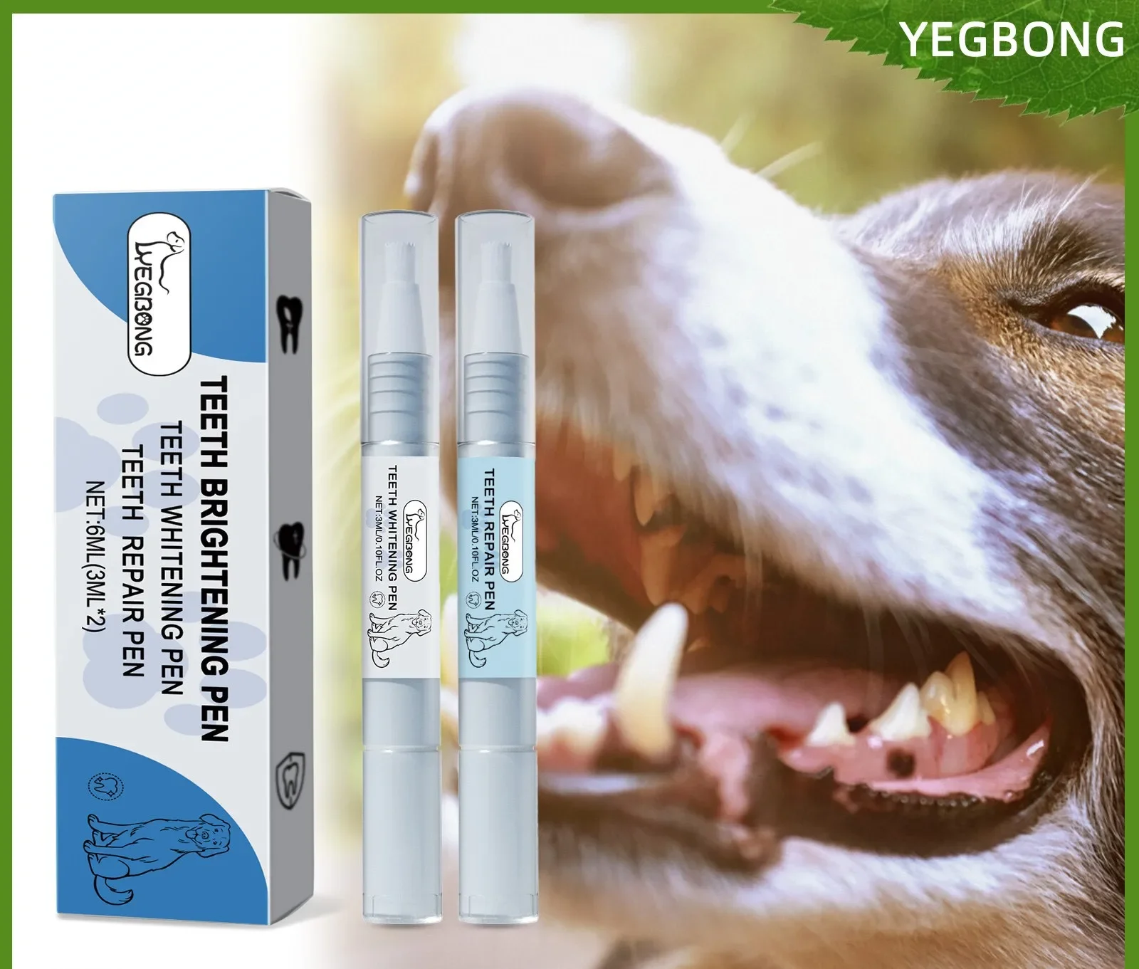 Conjunto de canetas para brilho de dentes de animais de estimação, caneta para limpeza de dentes de estimação, remoção de tártaro, manchas dentárias, reparo dental, suprimentos de limpeza oral para animais de estimação