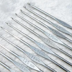 Metal Handle Crochet Hook Knitting Needles Set Small Sizes 0.6-1.9mm DIY Lace Crochet Needles for Yarn Weave Tools Safety Pins