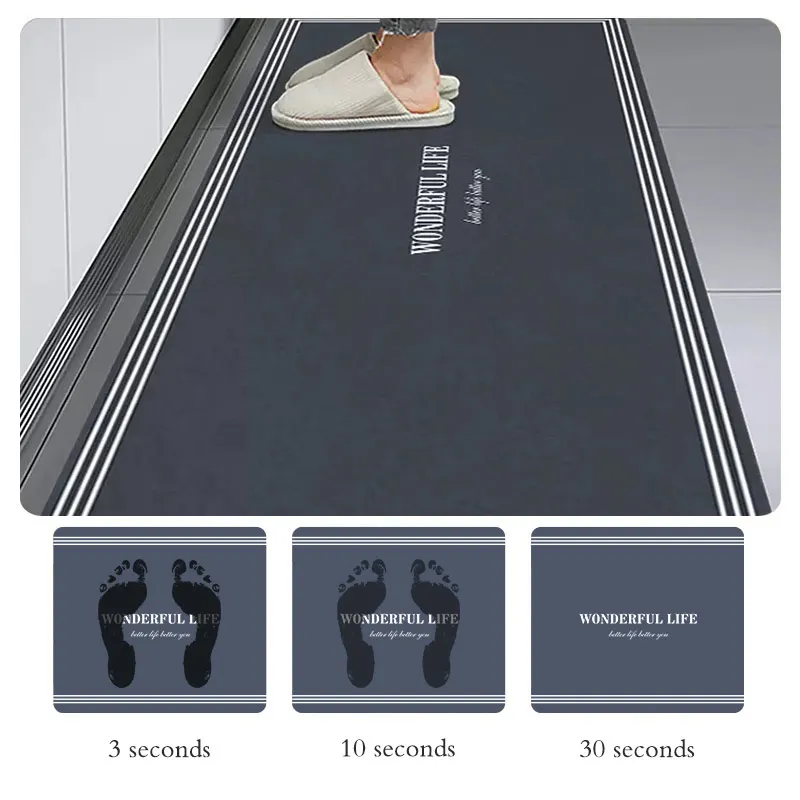 Diotomite Kitchen Mat Absorbent Kitchen Carpet Wipeable Bathroom Mats Anti-Slip Long Strip Area Rugs Doormats For Living Room