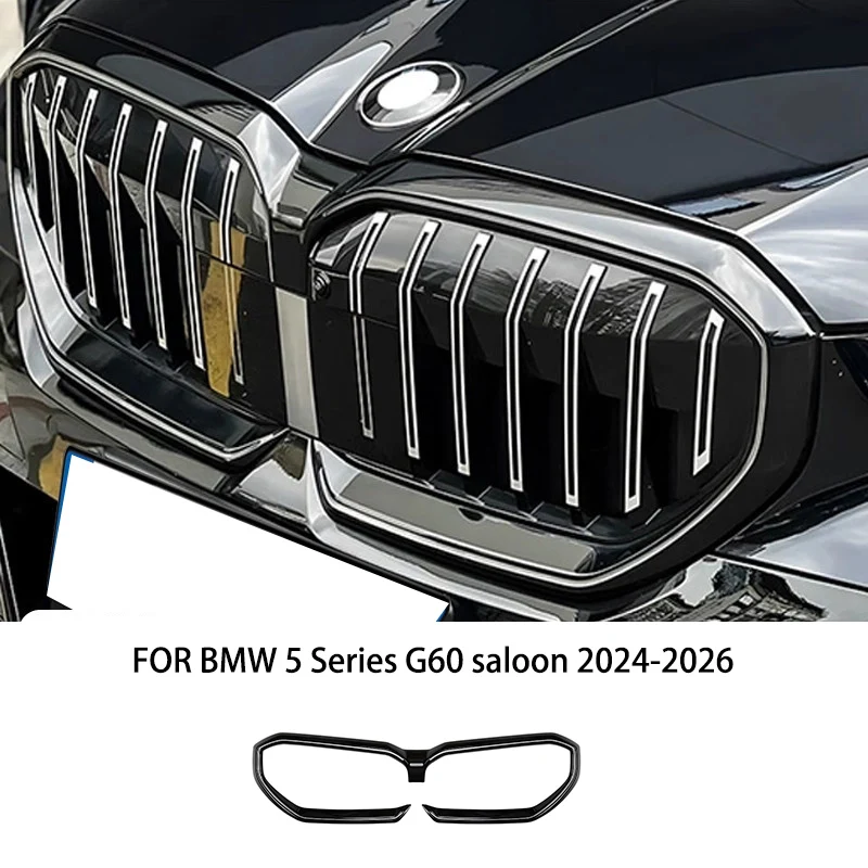 

FIT FOR BMW 5 Series G60 saloon 2024-2026 ABS black Sand barrier strip Grille engine hood decoration molding Cover Trim