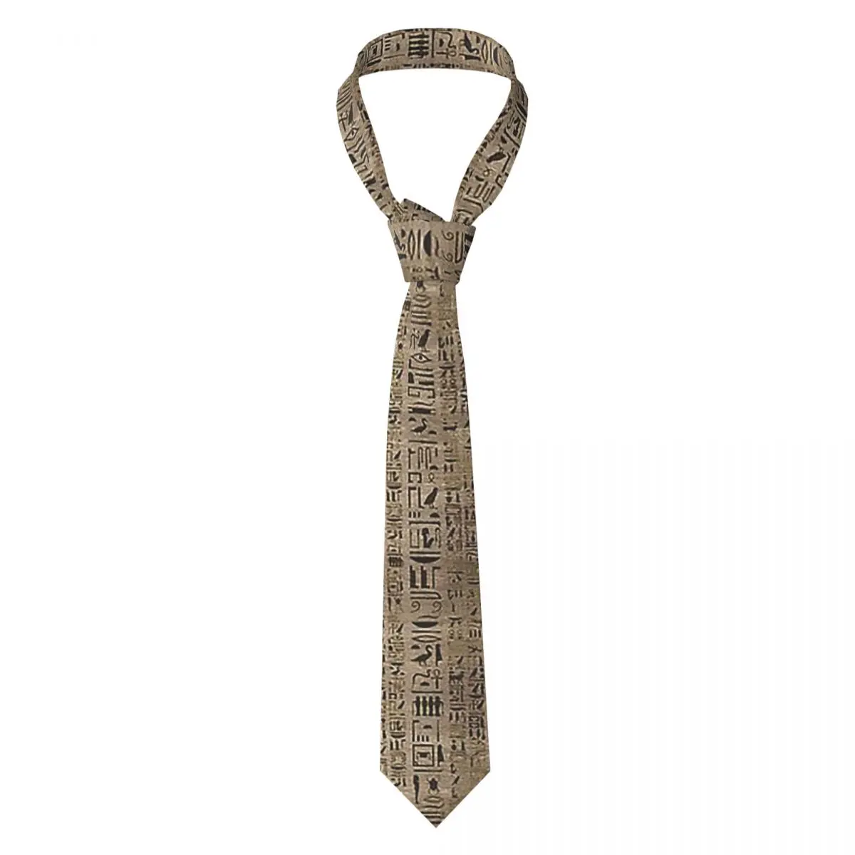 Egyptian Hieroglyphs And Deities Necktie for Men Silk Polyester Slim Neck Ties Wedding Business Tie Casual Gravatas