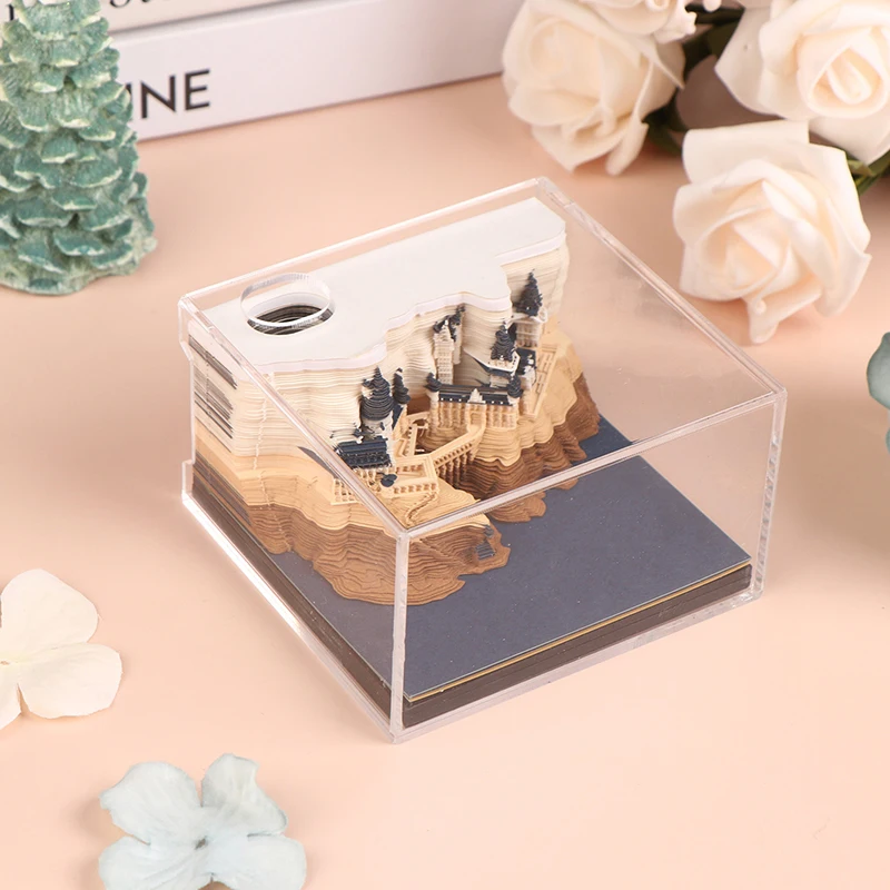 Magic Castle 3D Notepad 2025 Calendar Memo Pad Block Notes Creative Design Note Paper Stationery Accessories Novelty Gift