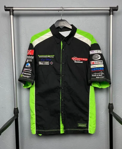 Camiseta de manga corta del equipo de carreras Kawasaki para ciclismo al aire libre, camiseta clásica de verano para adultos, camiseta holgada para ejercicio todoterreno para motocicleta