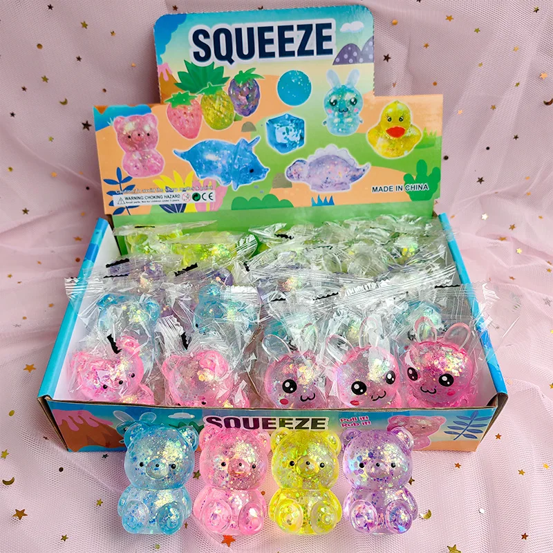 Bestselling Malt Syrup Aurora Gold Powder Bear Squishy Toy Slow Rebound Gold Powder Children's Stress Relief Squeeze Ball