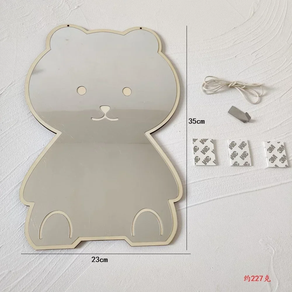 Creative Decorative Mirror for Kids Room Cute Bear Rabbit Shape Acrylic Mirror Baby Photo Props Nordic Home Nursery Decor