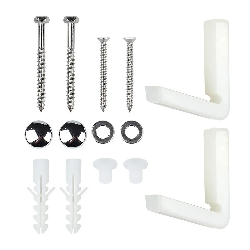 

2set Stainless Steel&Plastic Toilet Angled Bolts Floor Screw L-type Feet Blots 7-shape Bracket Mounting Fittings Bathroom Repair