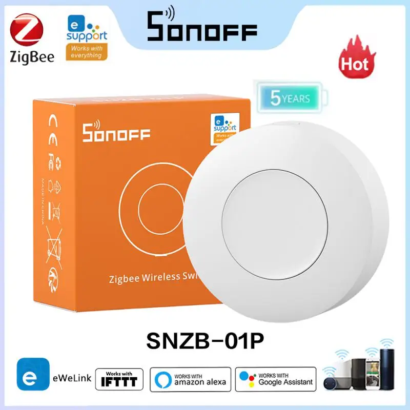 SONOFF SNZB-01P Zigbee Smart Wireless Switch Custom Button Action Smart Scene Via Support NSPanel Pro, ZB Bridge-P, ZBDongle-E