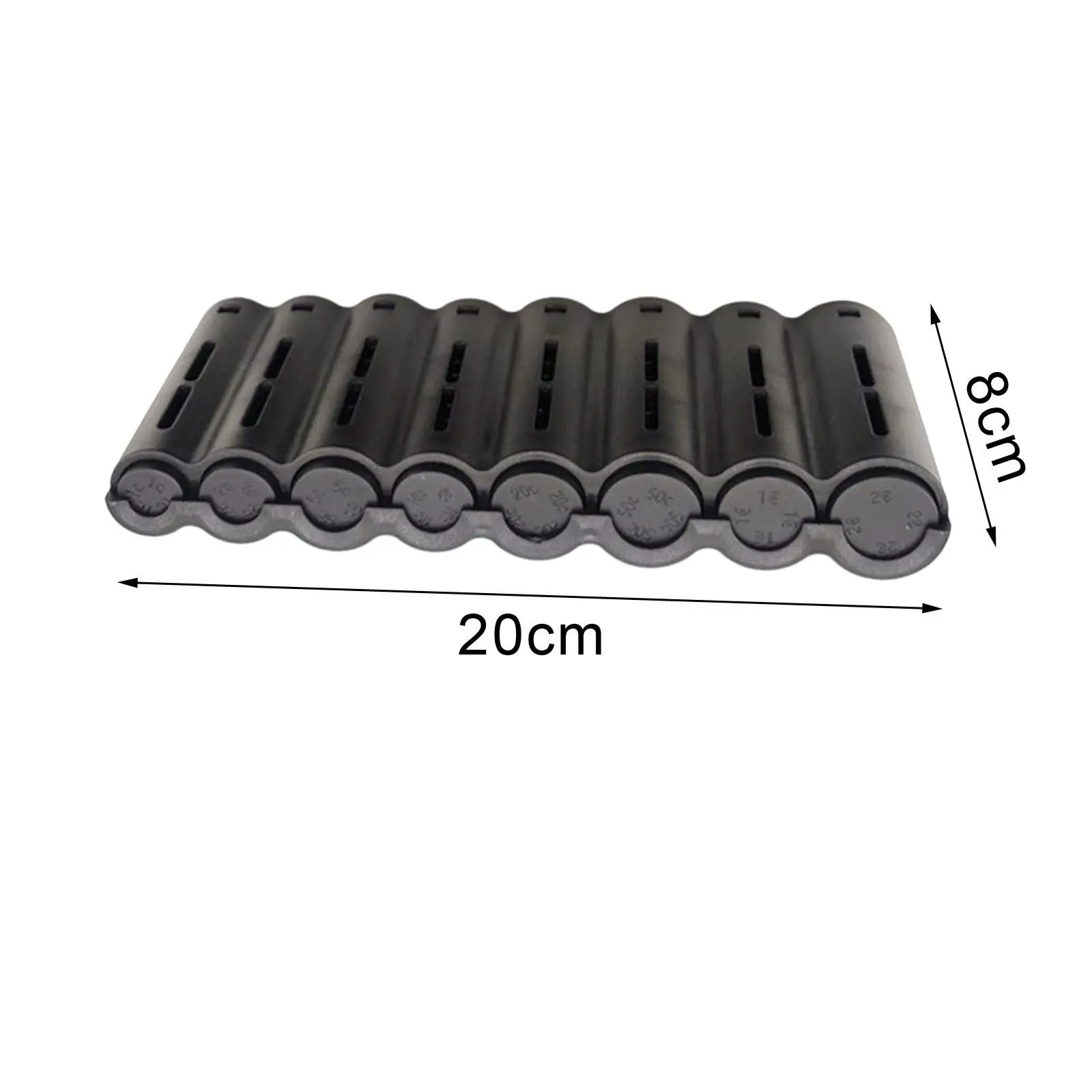 حامل العملات المعدنية الأوروبية 8 فتحات مجموعة العملات المعدنية كبسولة للسيارة أنبوب تخزين العملات المعدنية حامل تغيير العملات المعدنية منظم لشاحنة السفر والسيارة