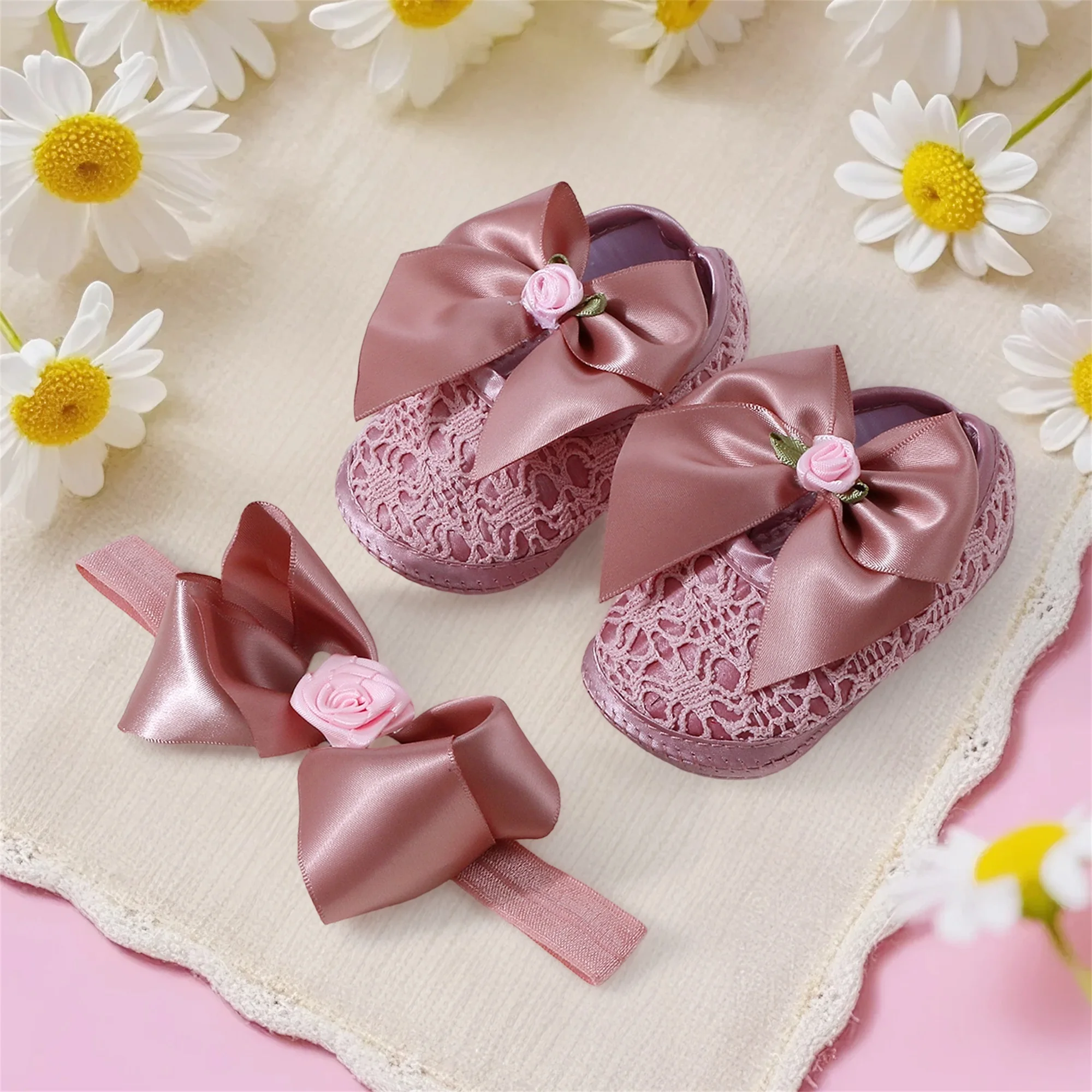 

Блестящие туфли Мэри Джейн для маленьких девочек с бантом на повязке на голову, блестящая нескользящая подошва, туфли принцессы для первых ходунков