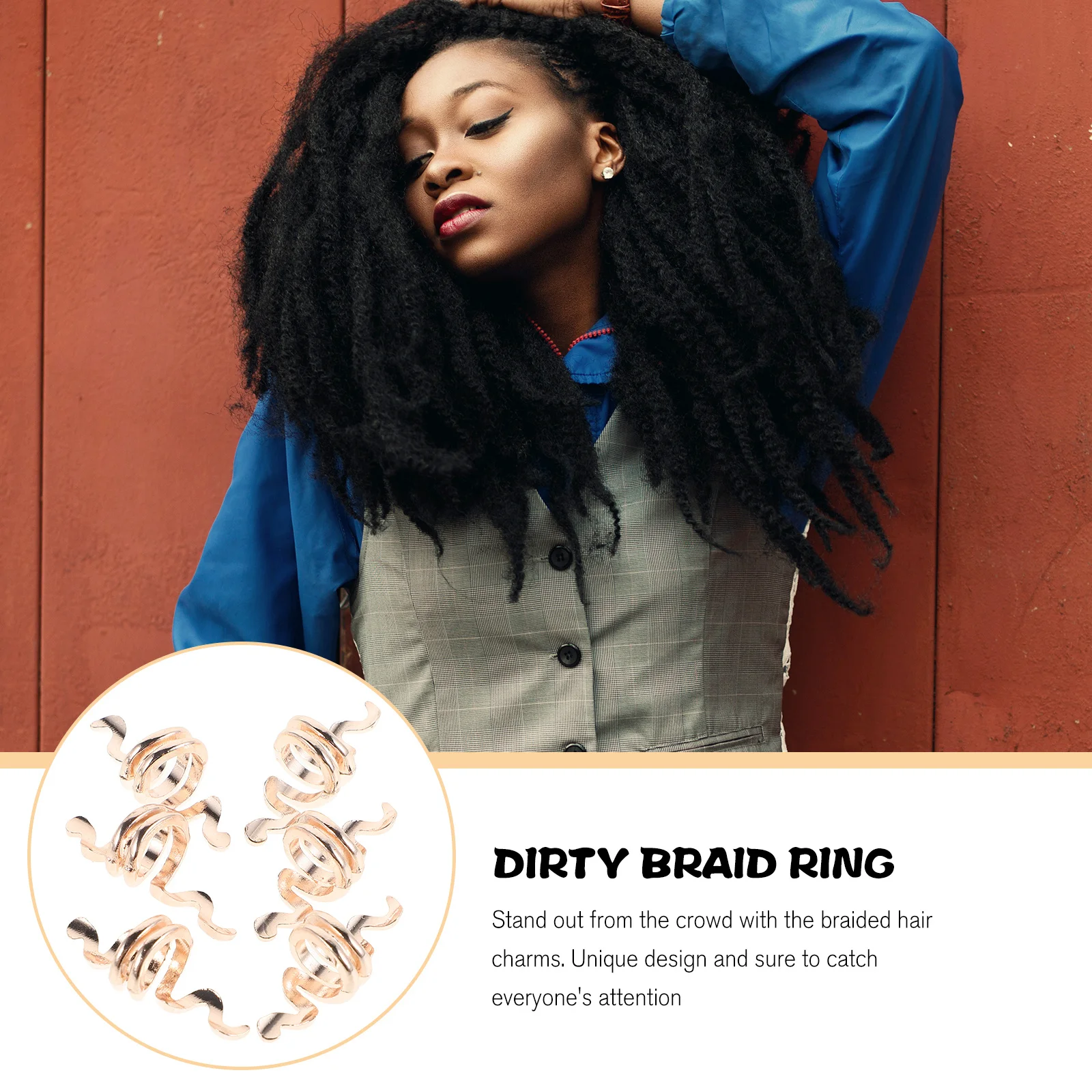 10 個ユニークなスパイラルヘアコイルヘビ形ドレッドヘアビーズ三つ編みアクセサリーパンクスタイル女の子女性編組ヘアクリップ