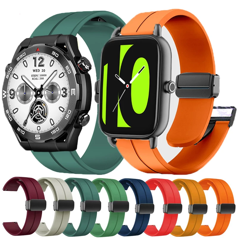 Magnetic Silicone Strap For Haylou Watch R8 S8 RS5 RS4 RS3 RT2 RT GST Sport Band For Haylou Solar Plus RT3 Men Women Bracelet