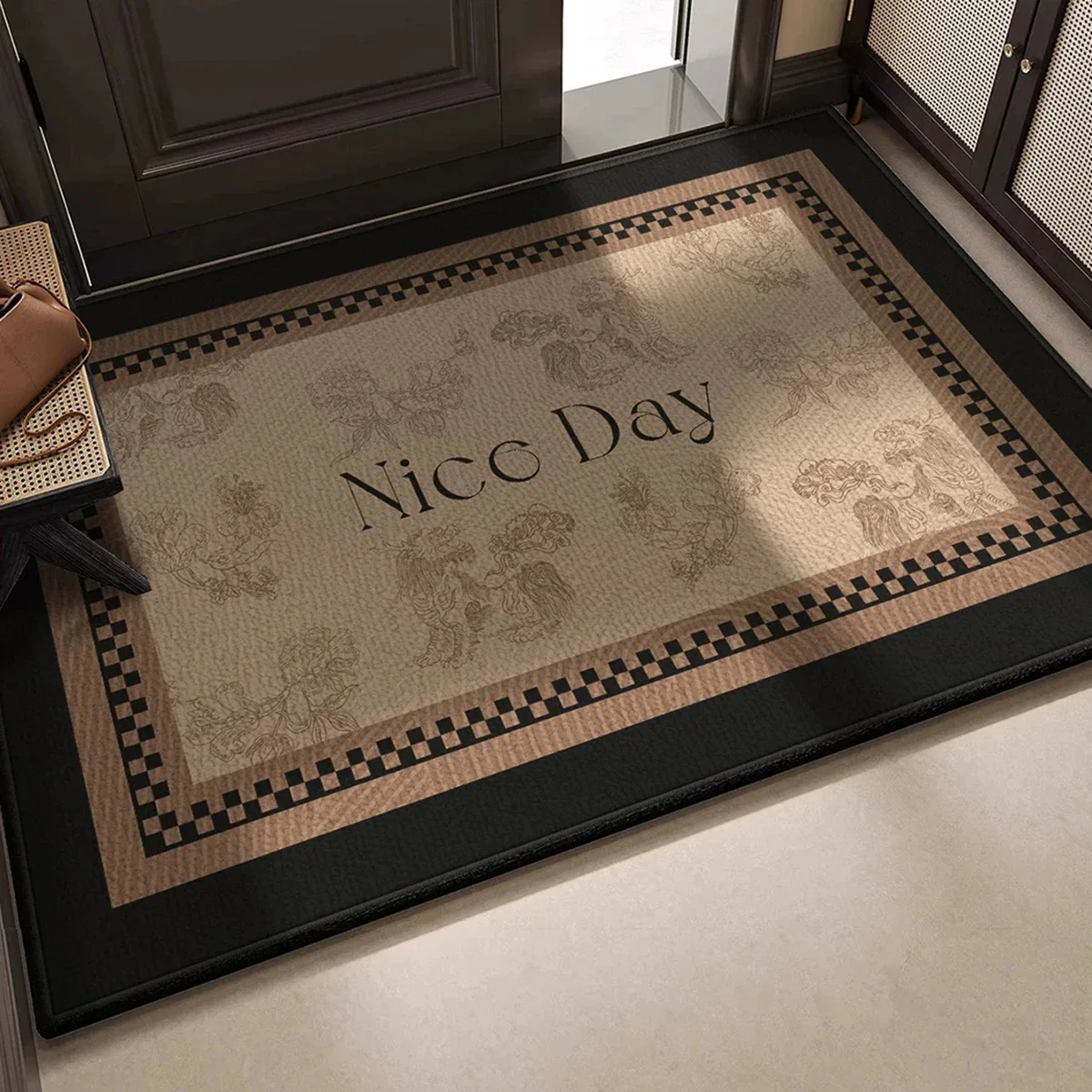 Retro Wabi-sabi Entryway Carpet Non-slip Entry Door Mat Welcome Rug Entrance Doormat Hallway Rugs Dirt Trapping Washable Mats 러그