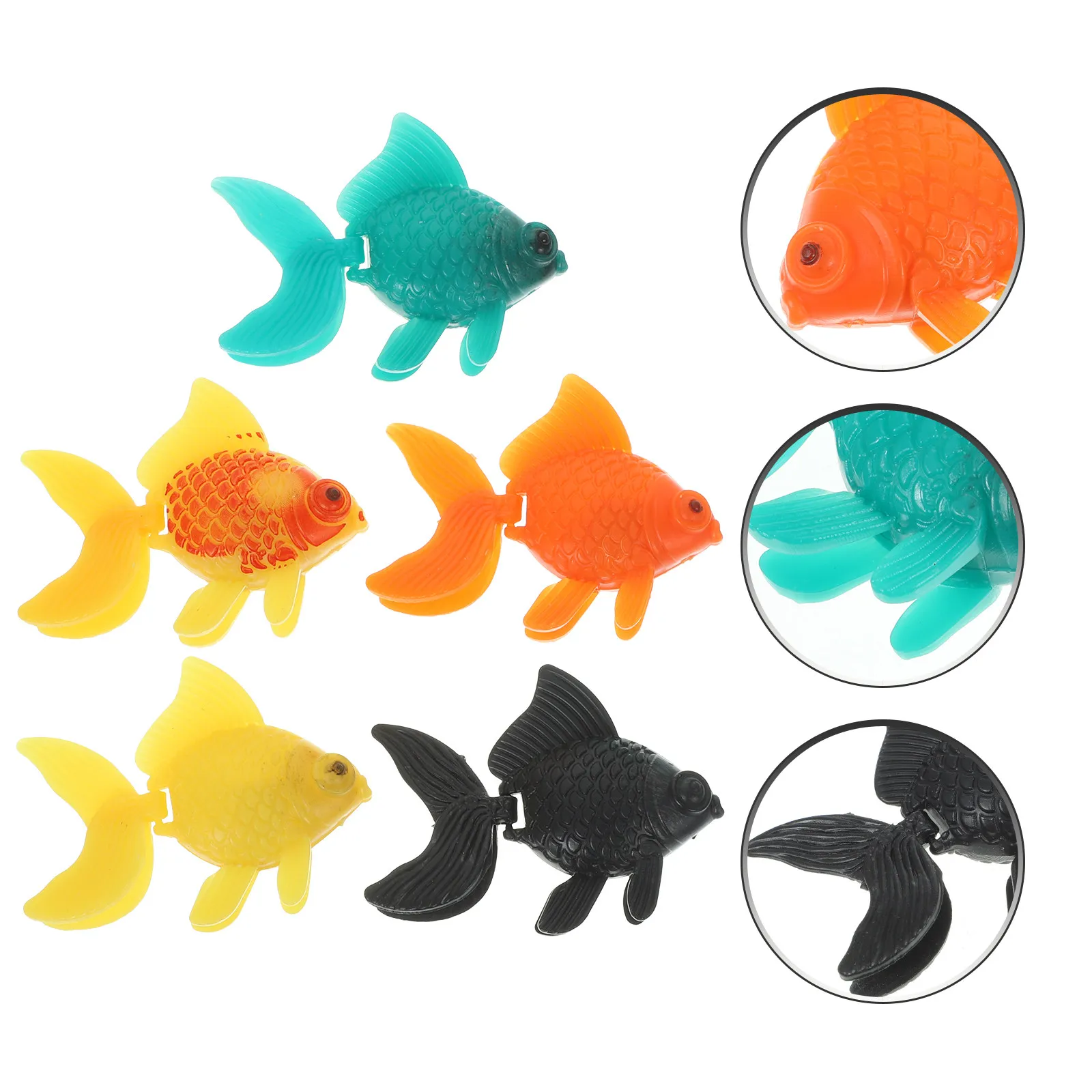 

5Pcs Artificial Plastic Fish Ornament Aquarium Decoration Realistic Painted Detailed Weighted Stable Fish Tank Ornament