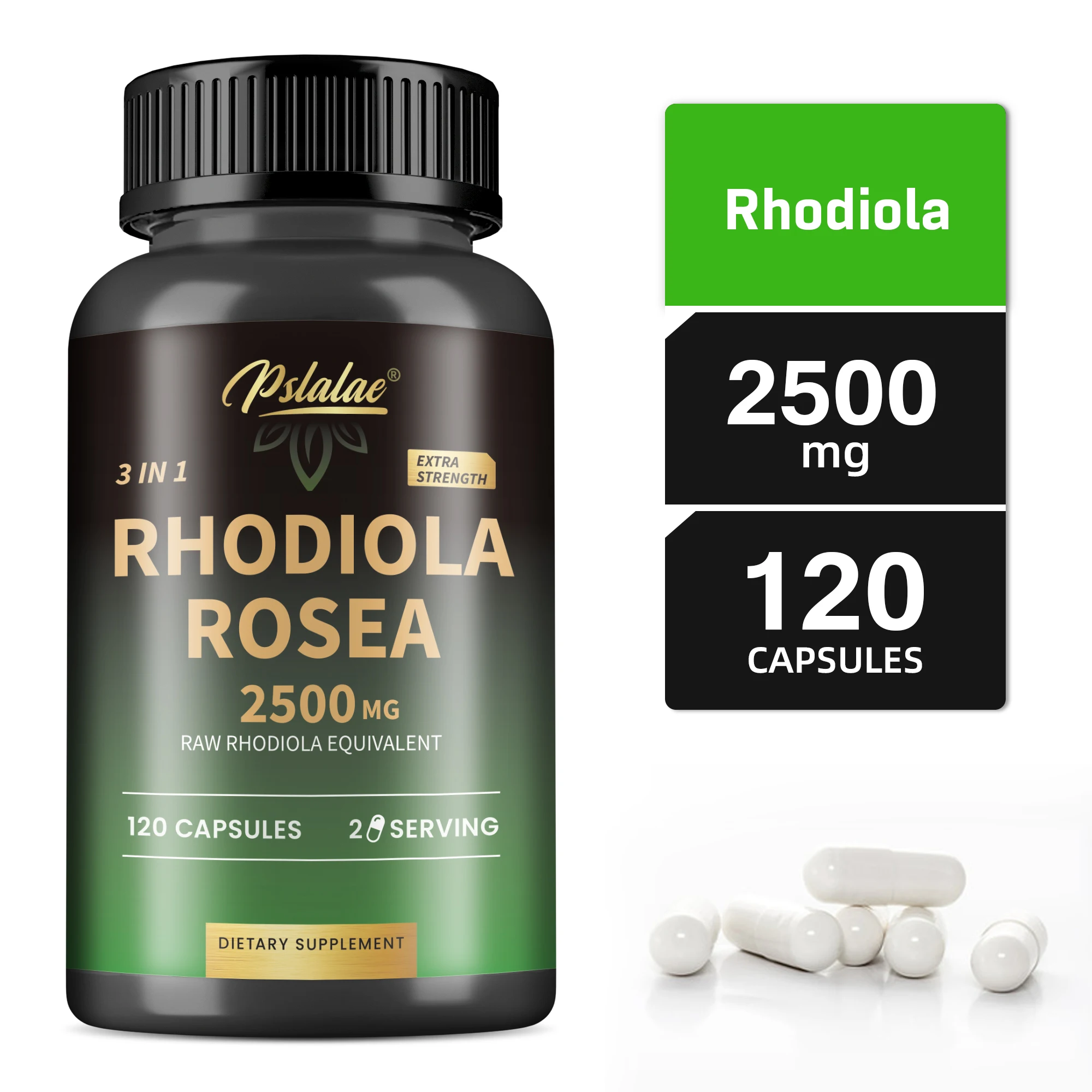 

Rhodiola Rosea Capsules - Reduce Stress, Regulate Mood, Focus, Boost Energy, Increase Endurance, Promote Muscle Growth
