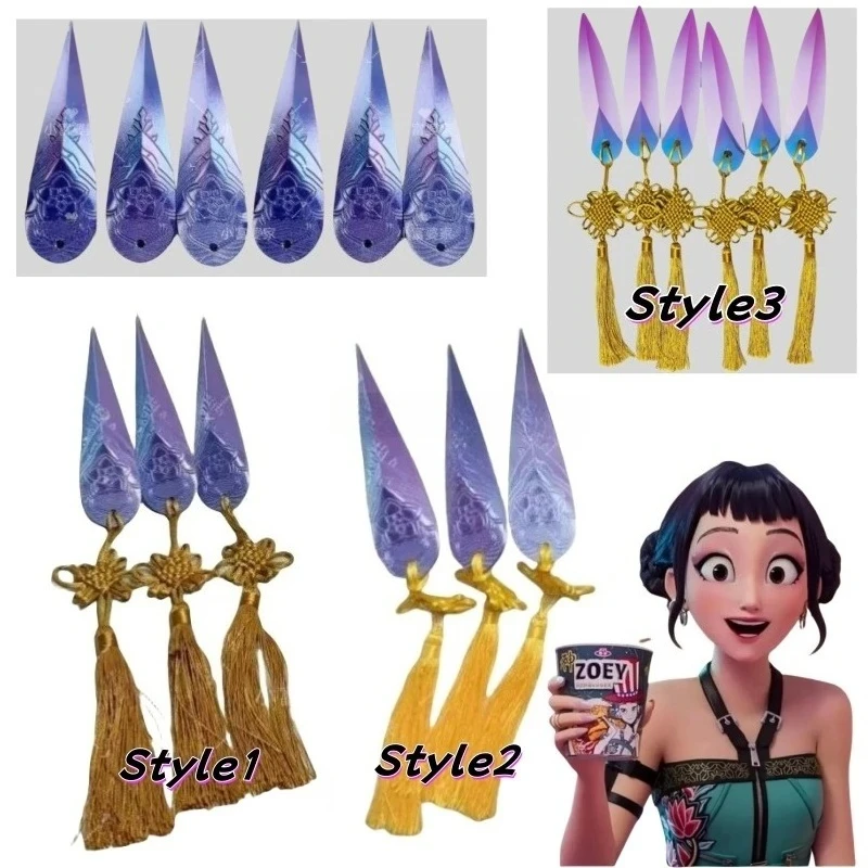 

KPop Demon Hunters Zoey Cosplay Darts Props 1/3/6pcs 3D Handheld Boomerang Weapons Perfect as Halloween Disguise Accessory