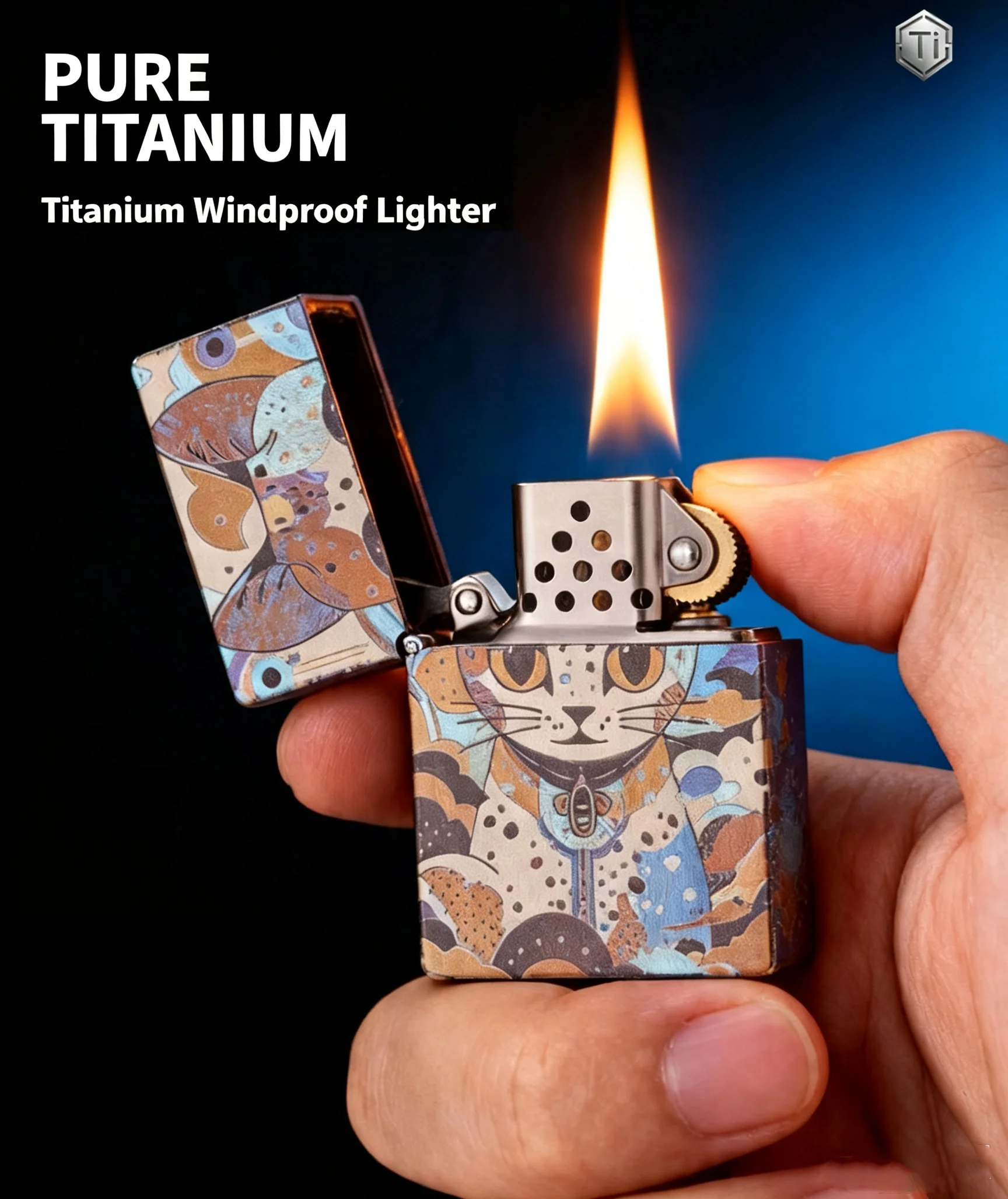ZORRO 860 Metal Titanium Oil Lighter Anodized Titanium Insert Flint Wheel Lighter Laser Engraved Trench Lighter Holiday Men Gift