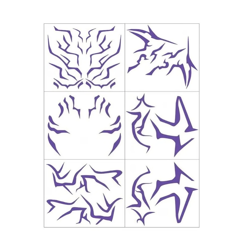 

временные татуировки, жирный фиолетовый молниеносный макияж для ролевых игр косплея, водонепроницаемые наклейки для лица