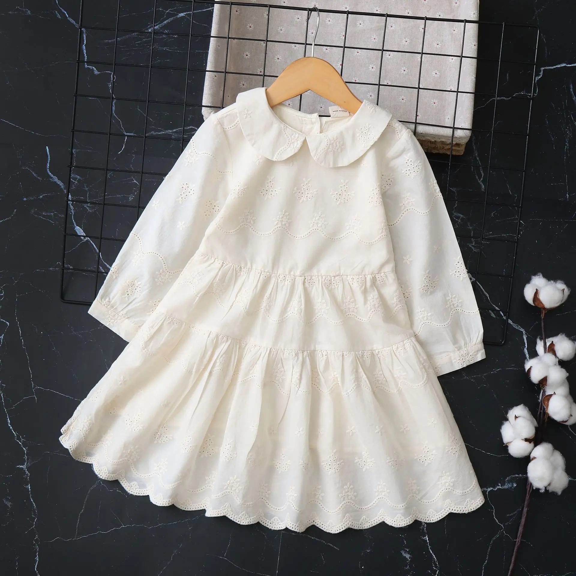 Butter UR-Robe en coton à manches longues pour filles, vêtements de princesse pour bébé, automne, nouveau, 2024