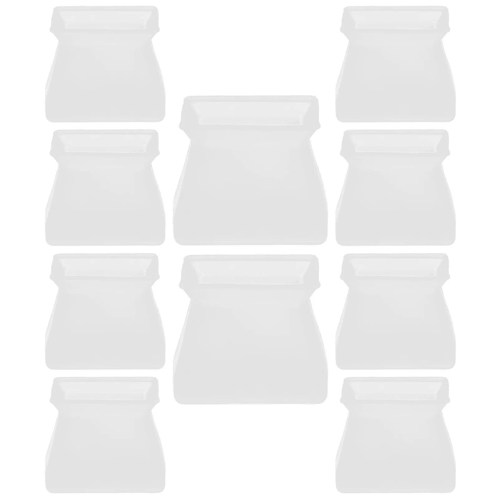 

10 Pcs White Square Thickened Silicone Chair Leg Covers Nonslip Floor Protectors Furniture Table Hardwood Desk ganizers Storage