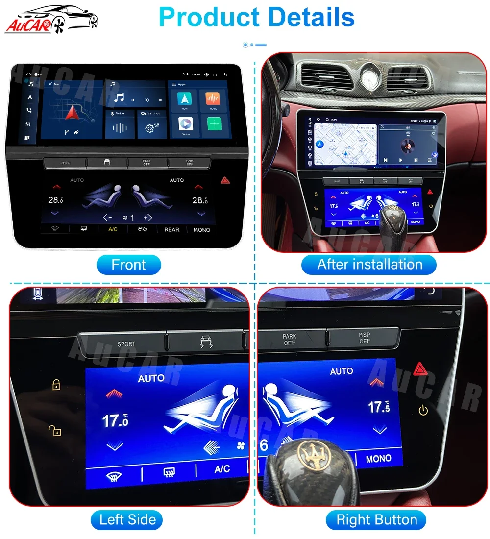 AuCar 12.3 Inch Big Screen Car Radio Android 12 GPS Navigation Head Unit For Maserati Granturismo (07-17) 1:1 Style 2024