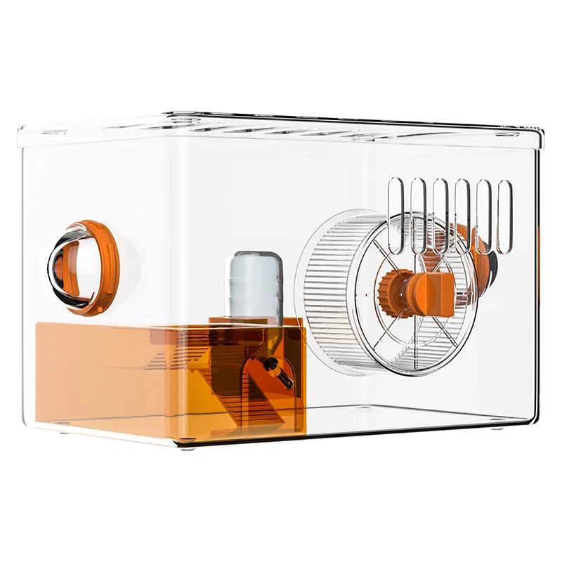 

Hamster Plastic Cage High-Transparency Portable Silent Running Wheel Golden Large Space Modern Pet Products