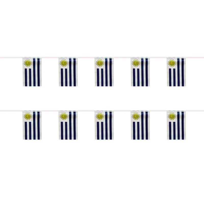 Uruguay Bunting Flags 14x21cm 20pcs/lot Uruguay String Flags Pennant Banner for Festival Party Decoration