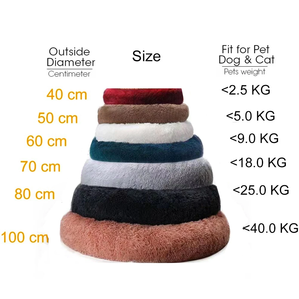 Donut Dog Bed Plush Basket Pets Accessories Round Pet Small Fluffy Medium Cushion Sofa Washable Warm Large Dogs Beds Mat Puppy