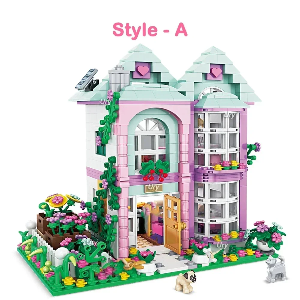 Fairy Tale Flower House MOC Architecture Building Bricks STEM Educational Learning Toys Kit Creative Construction Kids Gift