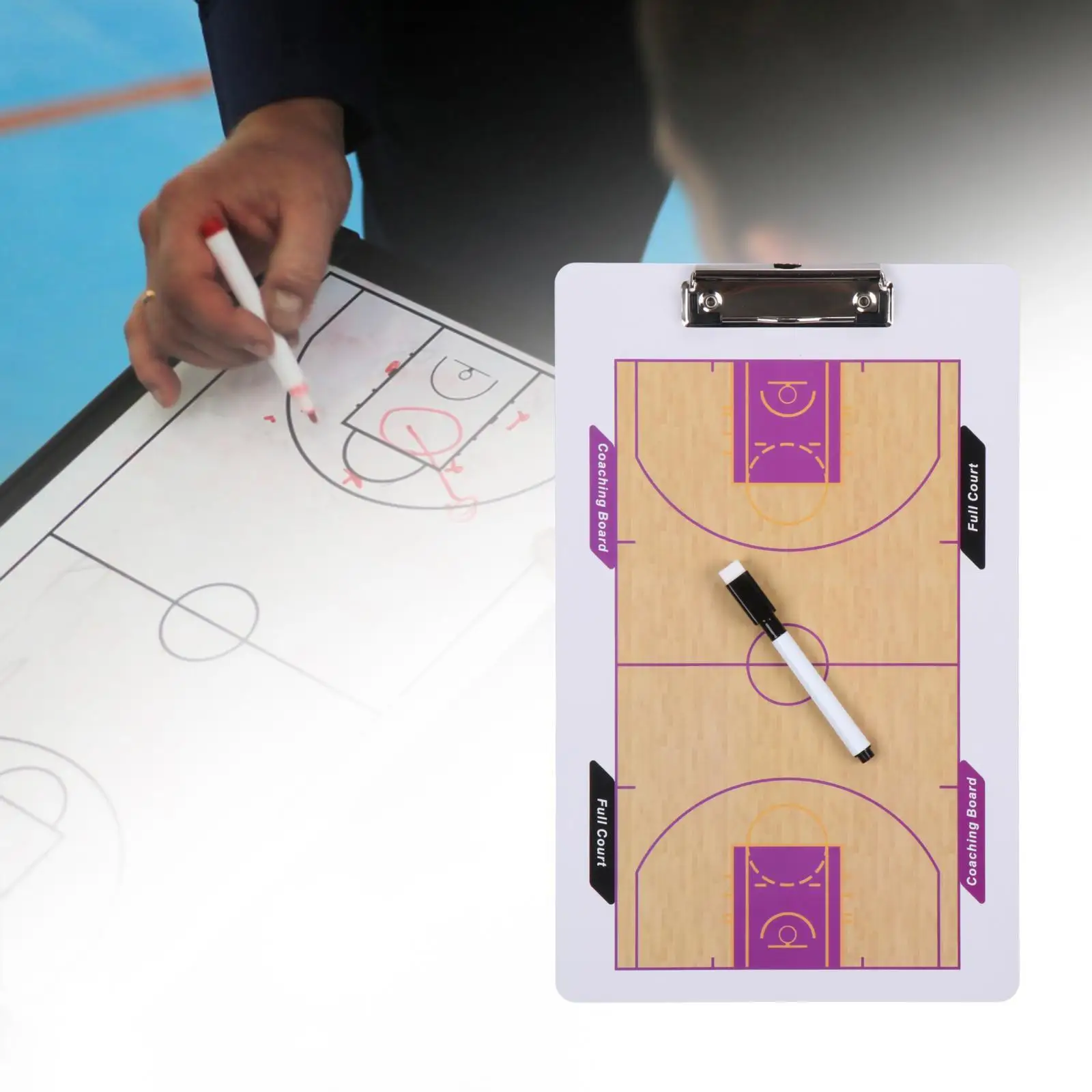 Basketball Coaching Boards Soccer Coaches Display Board Football Coaching Boards Game with Marker Pen Coaches Marker Whiteboard