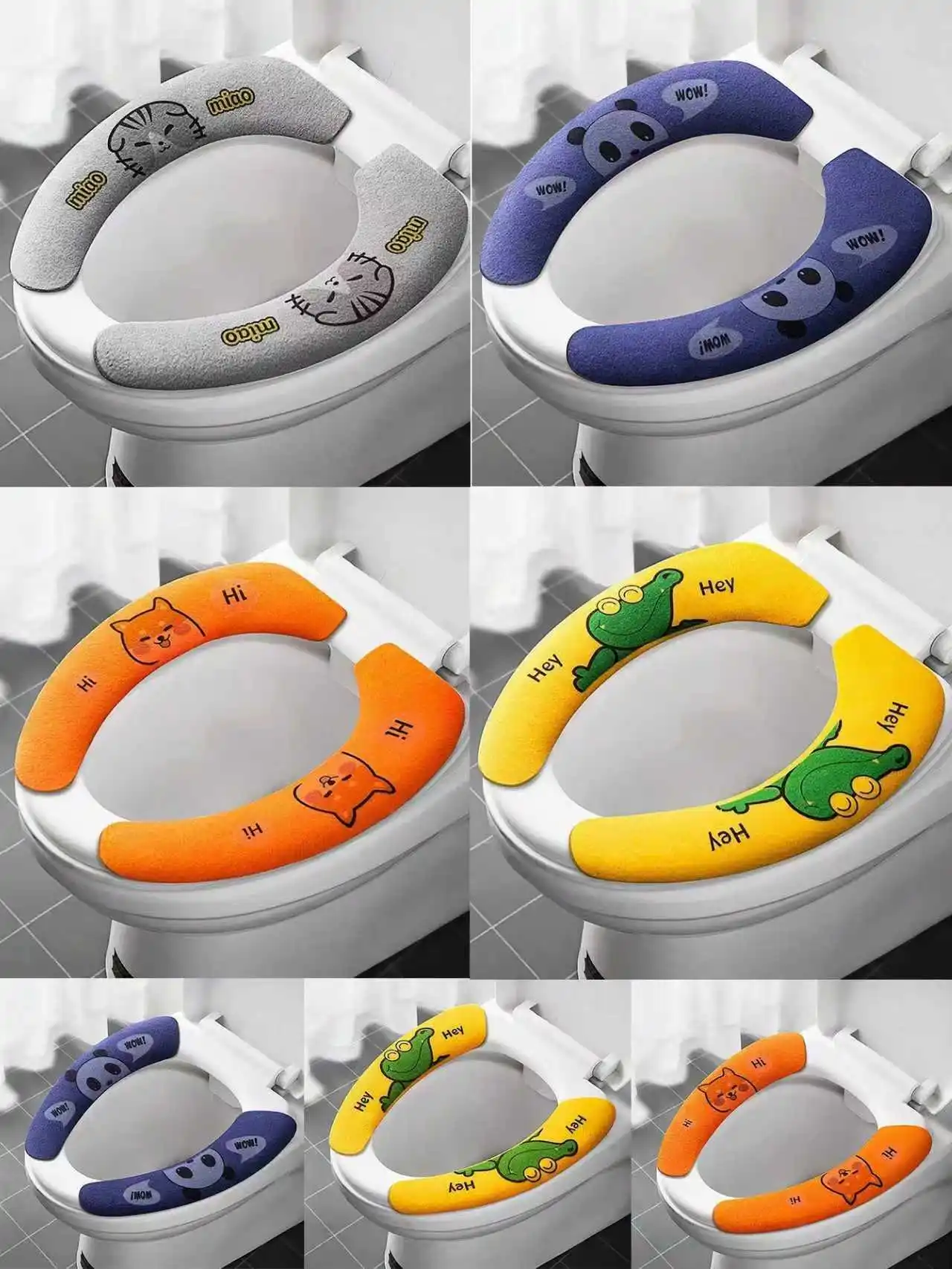 Badezimmer-Toilettensitzbezug-Pads – Toilettensitz-Kissenbezug, rutschfest, weich gepolstert, Toilettensitzwärmer, weich, bequem, washa