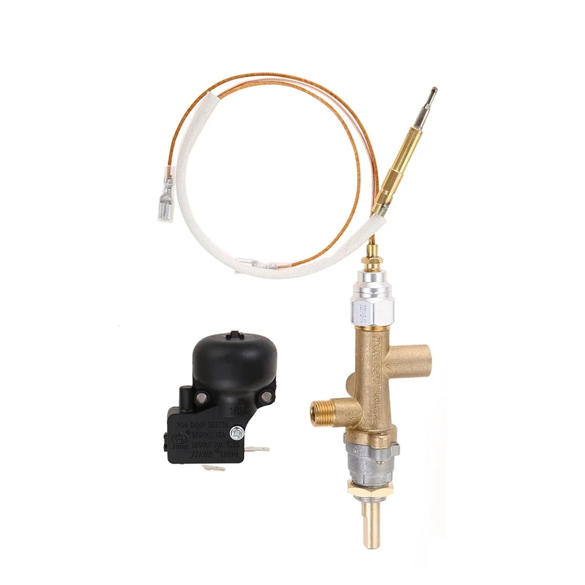 N88R Gas Patio Heater Control Valve Thermocouple Sensor Dump Switch Knob Propane Lpg Fire Pit Control Safety Pilot Port Set